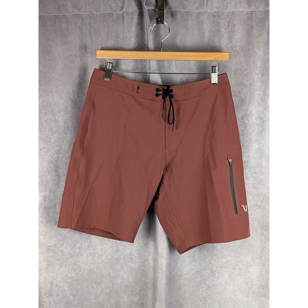 Vuori Cruise Boardshorts Mens 28 Brick Red Clay Recycled Performance Swim Shorts